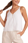 Bella Dahl Front Button Linen Camisole In White