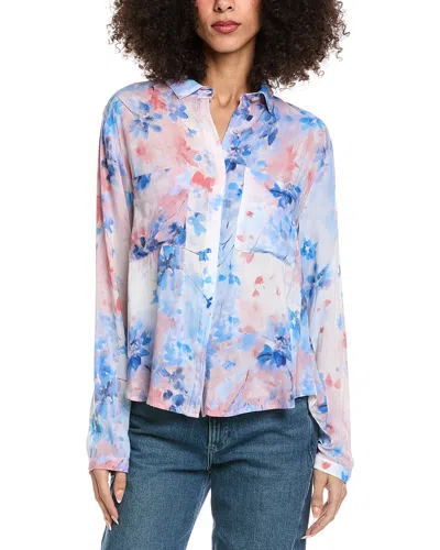 Bella Dahl Full Button Down Hipster Shirt In Blue