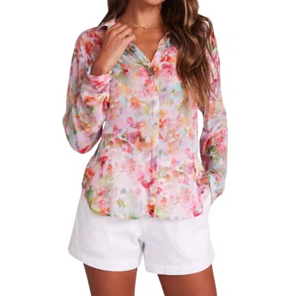 Bella Dahl Full Button Down Shirt In Ipanema Floral Print In Multi