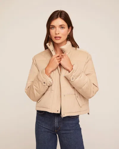 Bella Dahl Funnel Neck Puffer Jacket In Brown