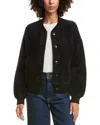 Bella Dahl Fuzzy Eyelash Bomber Jacket In Black