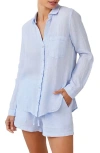 Bella Dahl Garment Dyed Linen Button-up Shirt In Perennial Blue