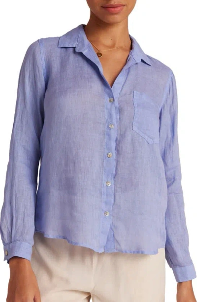 Bella Dahl Garment Dyed Linen Button-up Shirt In Peri Blue
