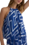 Bella Dahl Geo Print Pleated Top In Coastal Line Print