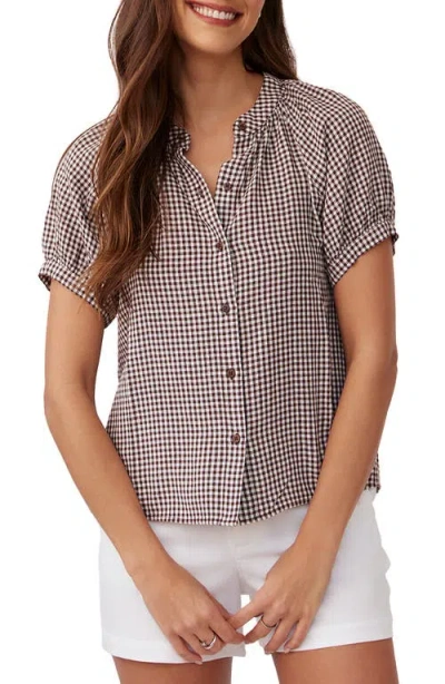 Bella Dahl Gingham Short Sleeve Button-up Shirt