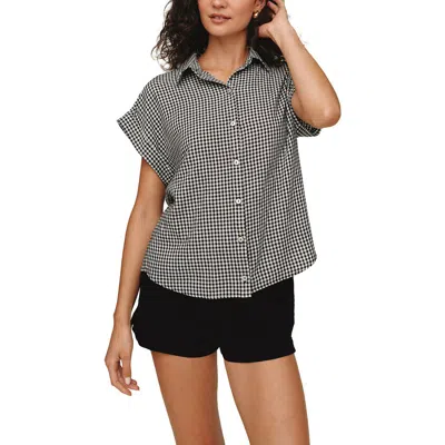 Bella Dahl Gingham Short Sleeve Button-up Shirt In Multi