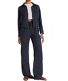 Bella Dahl Greta Pleated Wide Leg Trouser In Navy In Blue