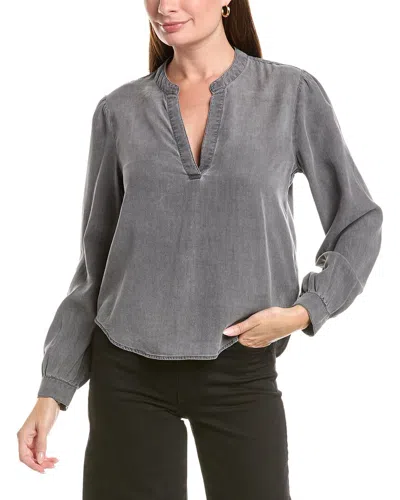 Bella Dahl Half Placket Blouse In Gray