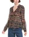 Bella Dahl Half Placket Button-up Blouse In Brown