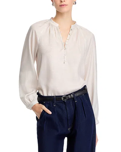 Bella Dahl Half Placket Top In Metallic Opal