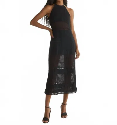 Bella Dahl Halter Crochet Midi Dress In Black