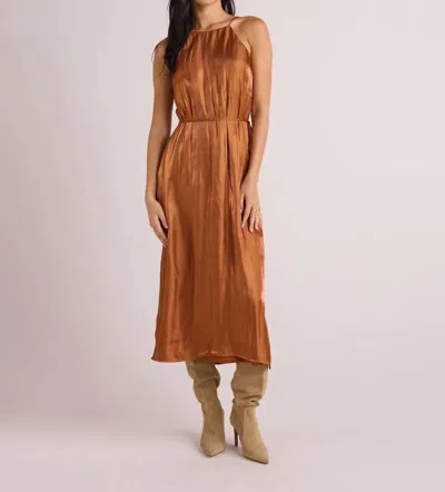 Bella Dahl Halter Neck Slip Dress In Ember Glow Shimmer In Multi