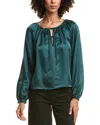 Bella Dahl Hammered Satin Blouse In Blue