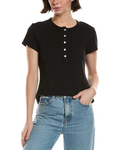 Bella Dahl Henley Shirt In Black