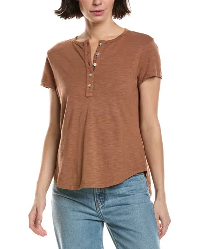 Bella Dahl Henley Shirt In Brown