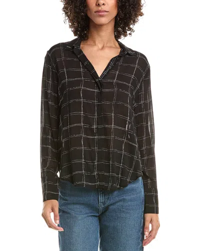 Bella Dahl Hidden Placket Button Down Shirt In Black