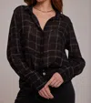 Bella Dahl Hidden Placket Button Down Shirt In Plaid In Multi