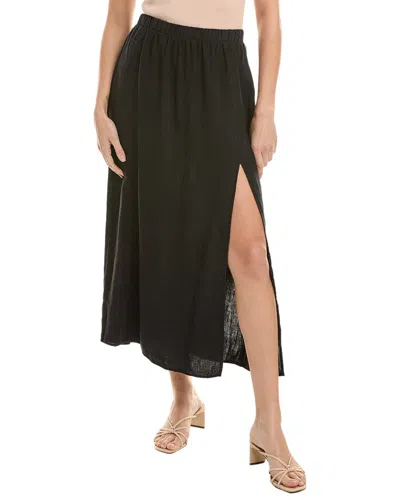 Bella Dahl High Waist Maxi Linen Skirt In Black