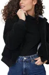 Bella Dahl Hoodie Bomber Jacket In Black In Black
