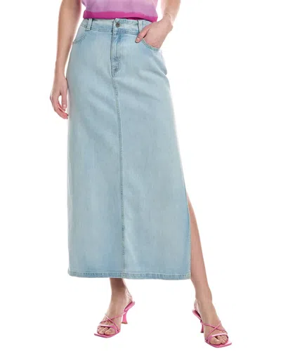 Bella Dahl Indigo-side Slit Skirt In Grey