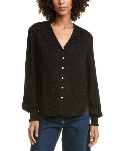 Bella Dahl Jacquard Button-up Shirt In Black