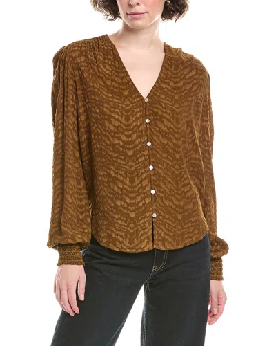 Bella Dahl Jacquard Shirt In Brown