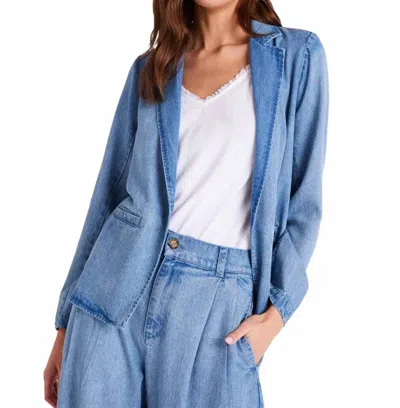 Bella Dahl Jagger Easy Longline Blazer In Vintage Horizon Wash