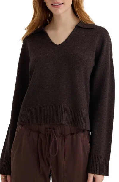 Bella Dahl Johnny Collar Pullover Sweater In Brown