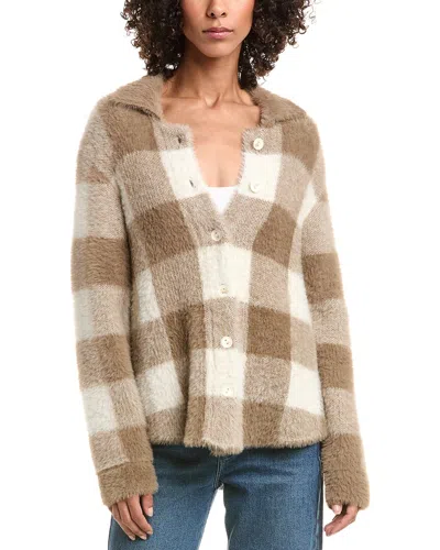 Bella Dahl Knitted Fuzzy Shacket In Brown