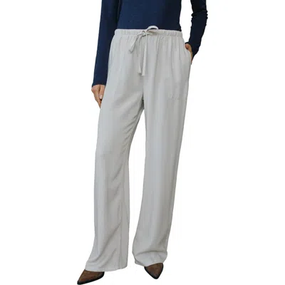 Bella Dahl Kylie Drawstring Wide Leg Pants In Ivory Smoke