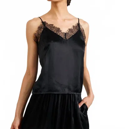 Bella Dahl Lace Trim Camisole In Black