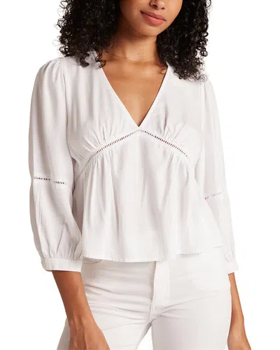 Bella Dahl Ladder Trim Peplum Top In White