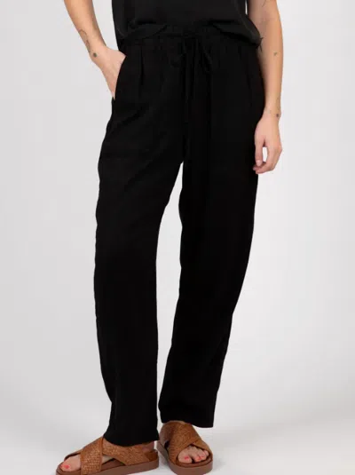 Bella Dahl Ladder Trim Trouser Pants In Black