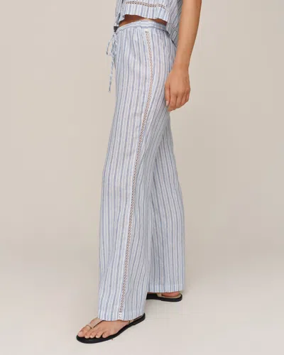 Bella Dahl Lattice Side Stripe Drawstring Pant In White
