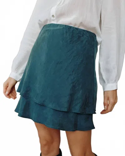 Bella Dahl Layered Mini Skirt In Midnight Jade In Multi