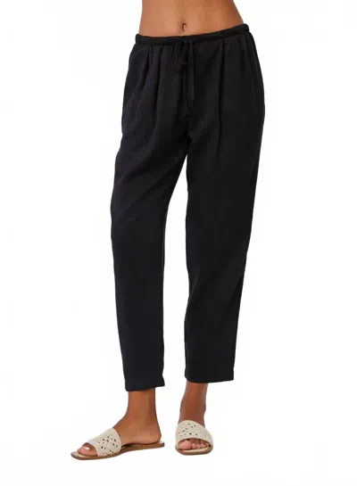 Bella Dahl Lina Pleated Drawstring Trouser In Black In Multi