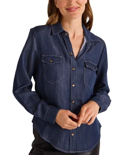 Bella Dahl Linen-blend Western Shirt In Blue