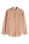 Bella Dahl Linen Button-up Shirt In Desert Brown