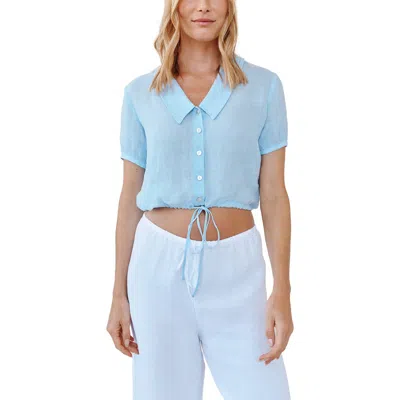 Bella Dahl Linen Button-up Shirt In Blue