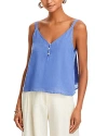 Bella Dahl Front Button Linen Camisole In Bahia Blue