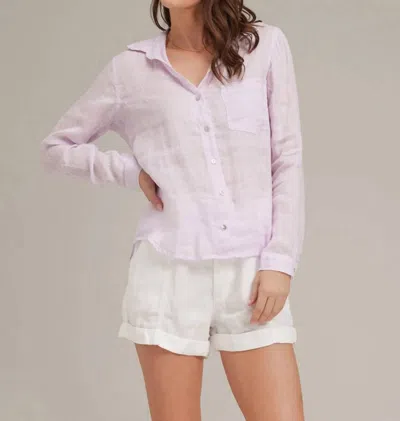 Bella Dahl Linen Pocket Button Down In Pale Purple In Multi