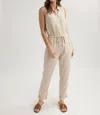 Bella Dahl Linen Pocket Jumpsuit In Sand