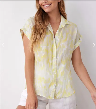 Bella Dahl Linen Printed Button Down - Layered Spots Print In Yellow