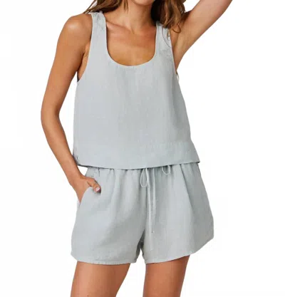 Bella Dahl Linen Scoop Neck Tank In Muted Sage In Multi