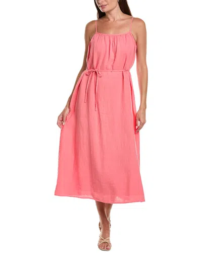 Bella Dahl Linen Shirred Cami Midi Dress In Pink