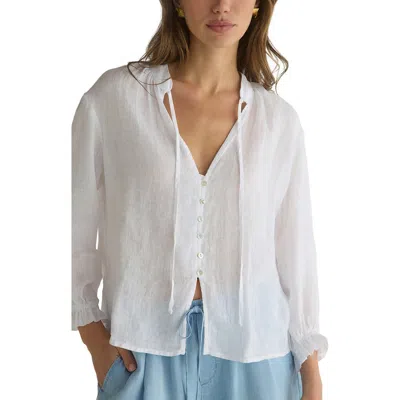 Bella Dahl Linen Split Neck Button-up Shirt