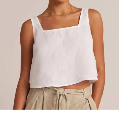BELLA DAHL LINEN TANK TOP IN WHITE