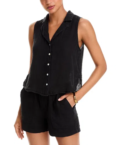 Bella Dahl Linen Tissue Top In Black