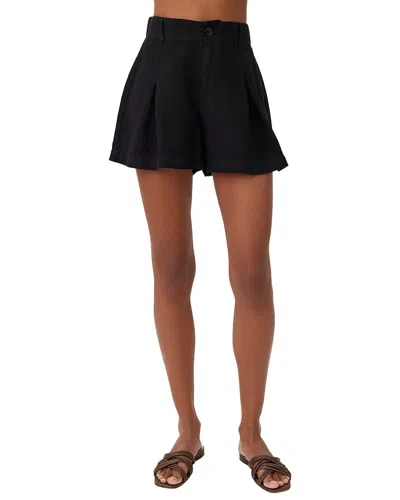 Bella Dahl Linen-blend Culotte Short In Black