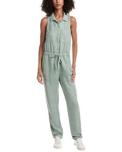Bella Dahl Linen-blend Pocket Jumpsuit In Green